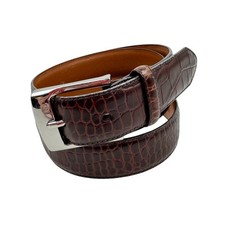 Polo Ralph Lauren Brown Croc-Embossed Leather Belt Men's 40