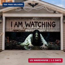 16 x 7 ft Halloween Garage Door Cover, Female Ghost