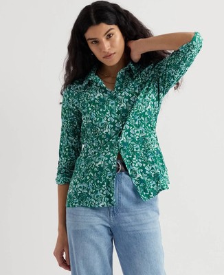SEASALT CORNWALL Lovely Larissa Shirt Woodland Floral Dark Stem BNWT, UK 18!