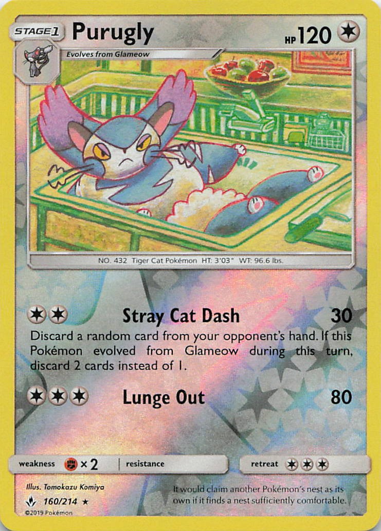 Purugly Rare SM - Unbroken Bonds 160/214 NM Reverse Holo NM-LP