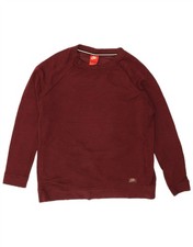 Nike Womens Sweatshirt Jumper UK 14 Medium Burgundy Cotton DP08