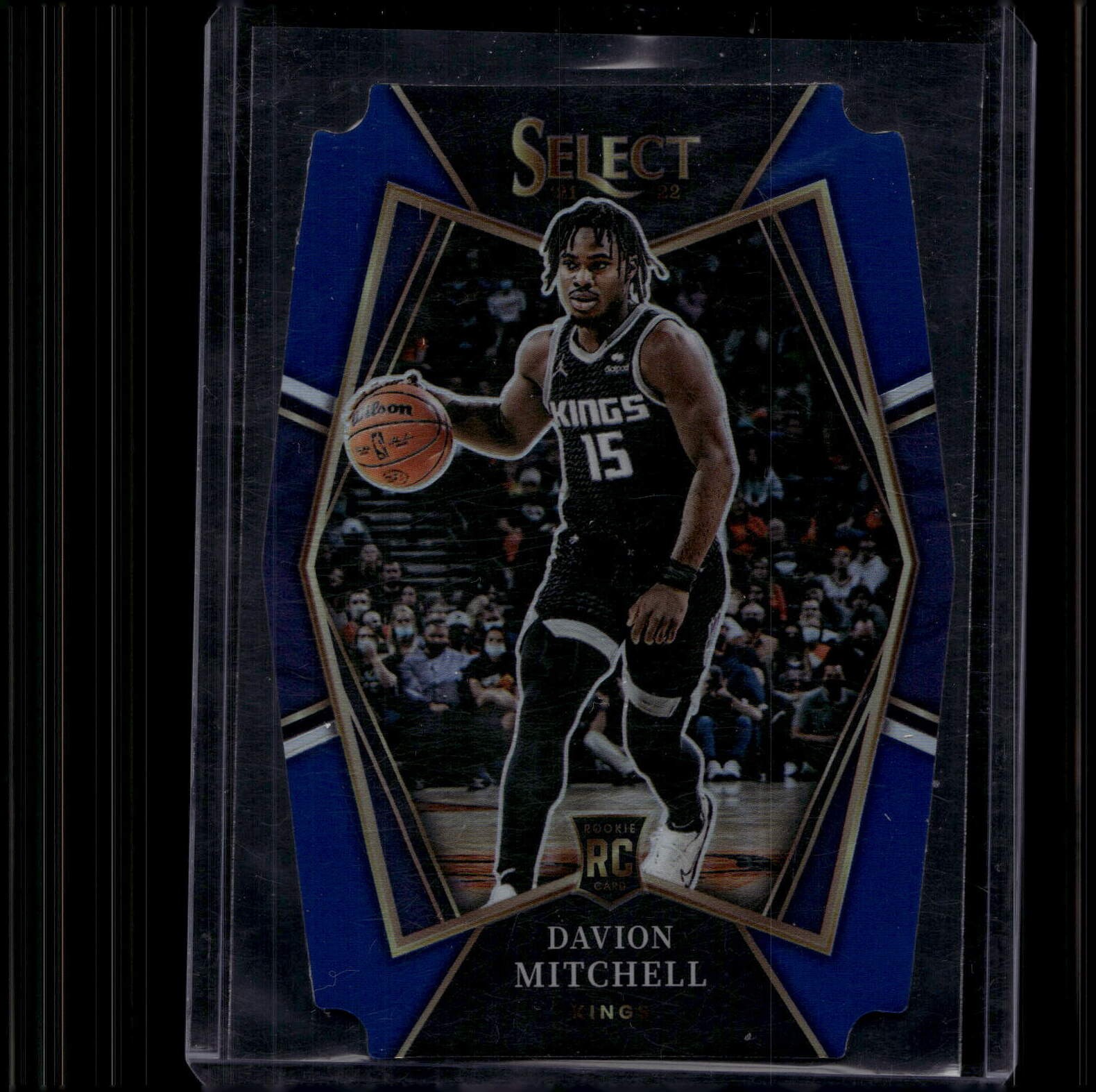 2021-22 Panini Select #118 Davion Mitchell Blue Prizms Die Cut #/249