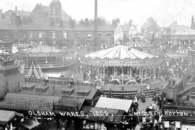 Ryy-114 Collins Karussells, Oldham Wakes Kirmes, Tommyfield, 1904. Foto