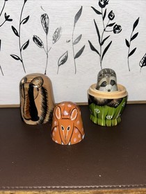 Woodland Creatures Bits/pcs Russian Style 5 PCE Nesting Doll - Main Doll 6.5&rdquo;