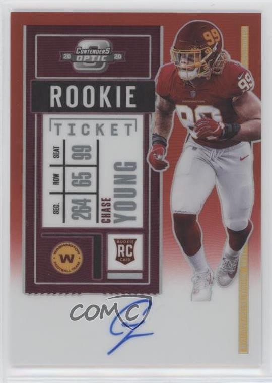 2020 Panini Contenders Optic Ticket RPS Red /199 Chase Young Rookie Auto RC 0d75