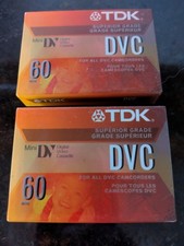2 TDK DVC 60 Superior Grade Mini DV DVC Camcorder Videocassettes. NEW Sealed