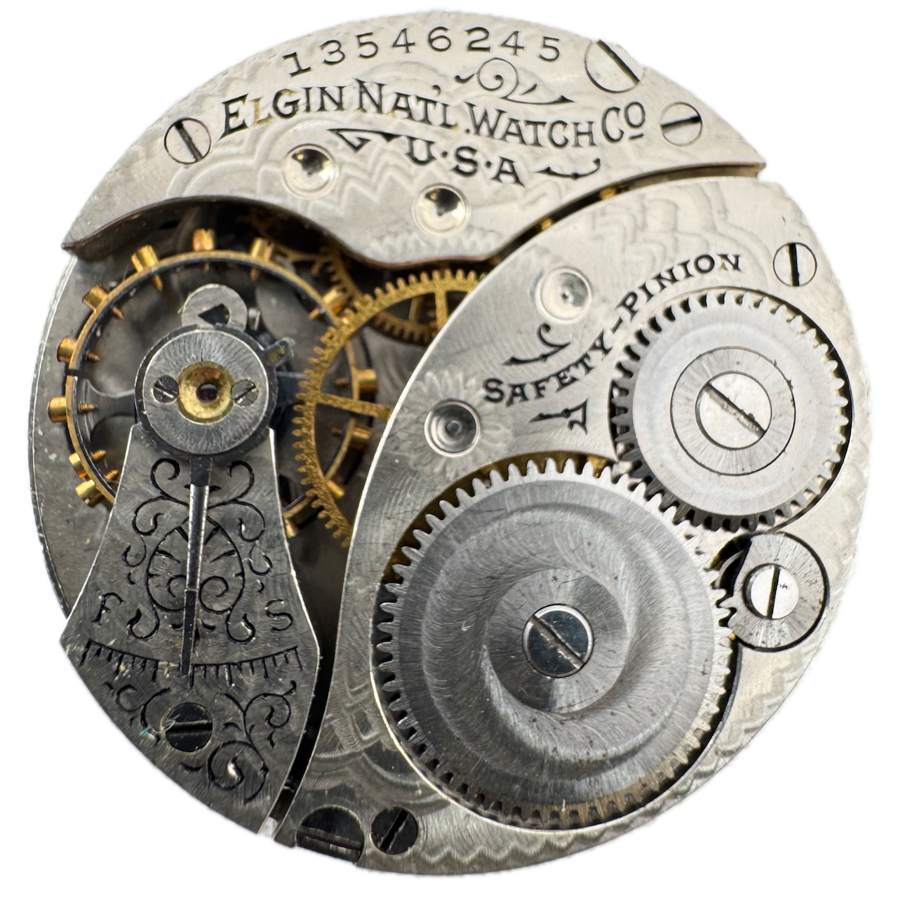 Antique 1909 Elgin 7 Jewel Hunter Pocket Watch Movement 320 USA  