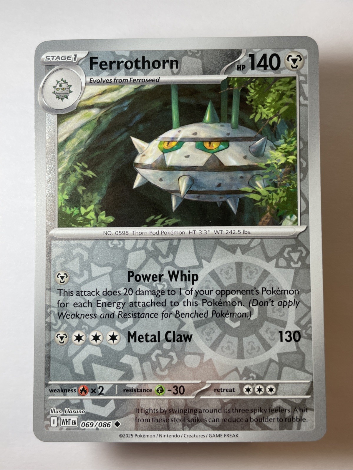 Ferrothorn 069/086 - Sv: White Flare Reverse Holo (NM)