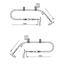 2x Bosch HANDBREMSSEILE FESTSTELLBREMSE passend für VW PASSAT SCHEIBENBREMSE