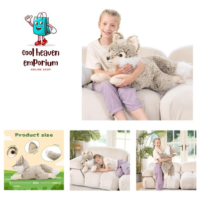 #ad Giant Wolf Stuffed Animal 30quot; Super Soft Jumbo Plush Toy Big Fluffy Plushie... $52.99