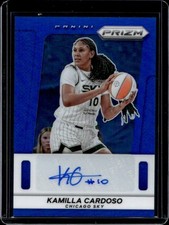 2025 Panini WNBA Prizm Kamilla Cardoso Throwback Signatures Blue Auto #/75 Sky