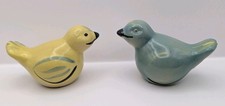 2 x VINTAGE STUDIO POTTERY / FOLK ART HAND PAINTED CLAY BIRDS WHISTLES