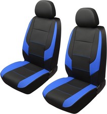 Front Car Seat Cover for Jeep, Leather Bucket Seat Covers Custom Leather Blue