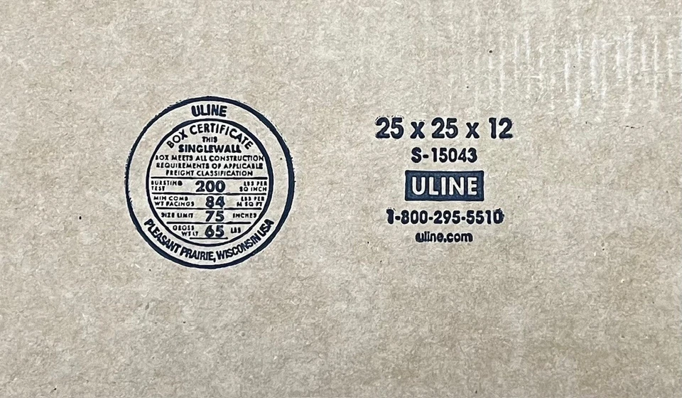 25" x 25" x 12" CARDBOARD BOX - 200 lb - SINGLE BOX - Image 2 of 4