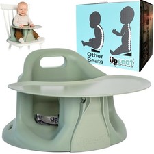 Upseat   The Original Ergonomic Baby Floor  Booster Seat with Tray, Sage