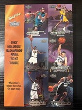 1997-98 Metal Universe Championship Uncut Promo Sheet Kobe Bryant Tim Duncan RC