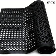 2PCS 12mm Rubber Flooring Matting Heavy Duty Mat Anti Slip Garage Floor Mat