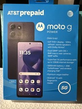 NEW Motorola Moto G Power 5G 2025, 128GB, Slate Gray - At t Prepaid Smartphone