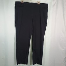 Women's Black Pull On Career Pants Stretch Ankle Dress Pants Office Work Slacks