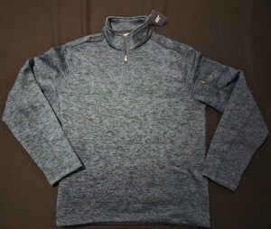 New Lands’ End Quarter Zip Sweatshirt Blue Heather Mens L New With Tags NWT