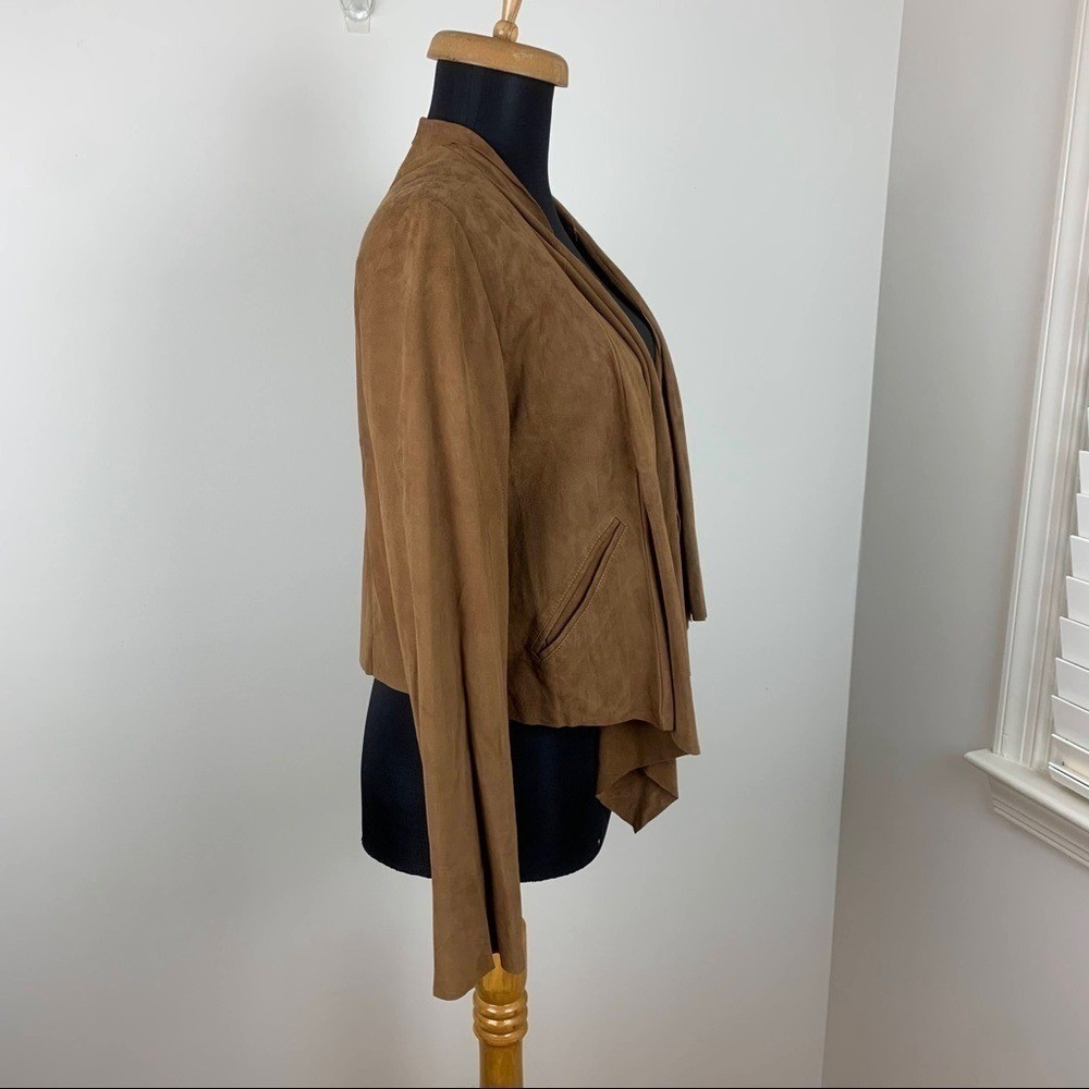 Leather Drape Front Jacket Suede Small Leather - image 12