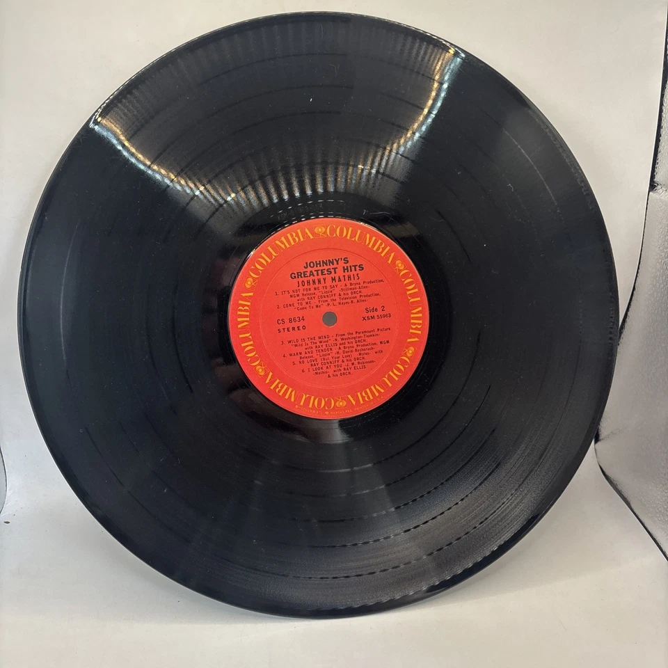 Johnny Mathis Greatest Hits LP Columbia CS 8034 Stereo Vinyl 60s Pop - Image 3 of 4