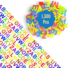 1300 Pcs Foam Letters Stickers for Crafts- 8 Colors of Alphabet Foam Sticky L...