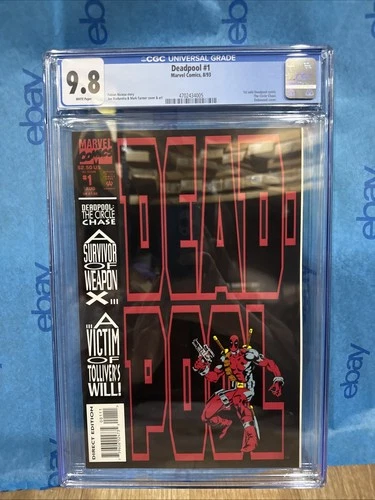 Marvel Deadpool: The Circle Chase #1 Comic 1993 CGC Graded 9.8 WHITE Pages