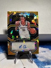 2020-21 Panini Prizm Nicolas Claxton Orange Cracked Ice Penmanship Auto