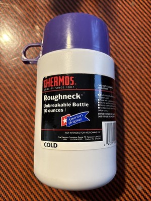 VTG 1991 Thermos Roughneck Un breakable Bottle Purple 10 oz. USA Made Hot/cold
