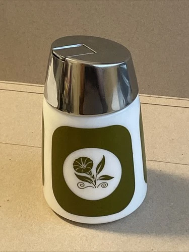 Vintage | Milk Glass Green Floral Sugar | Dispensers Inc. Santa Barbara, CA | EX