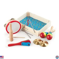 Melissa  Doug Band-in-a-Box 10-Piece Musical Instrument Set - Clap Clang Tap 