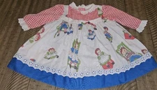 70s Kids Toddler Vintage JCP Raggedy Ann and Andy Gingham Check Lace Cute 2T