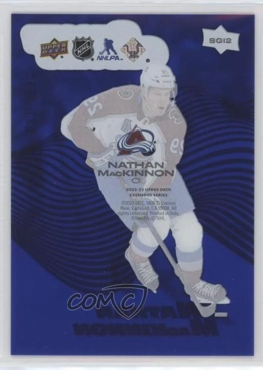 2022-23 Upper Deck Extended Series Smooth Grooves Sapphire /150 Nathan MacKinnon - Image 2 of 2