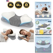 Cervical Neck Pillow Memory Foam Support Travel Office Sleep Pain Relief