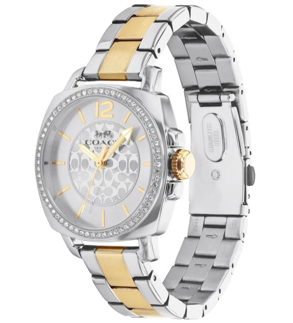 COACH BOYFRIEND 14503143 SILVER WHITE DIAL TWO TONE BRACELET  display picture 2