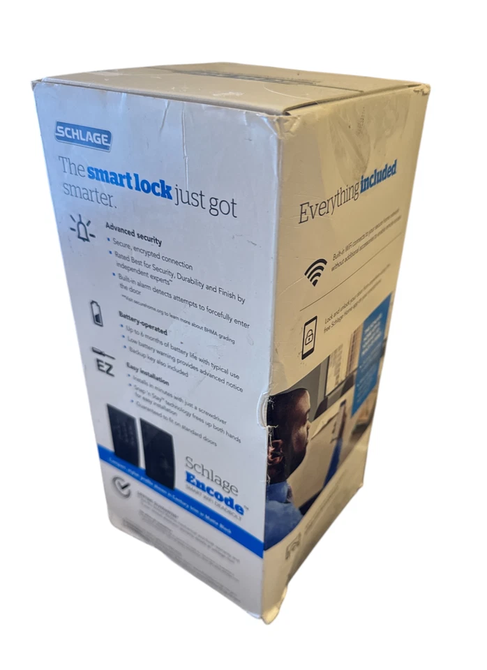 Schlage BE489WB-V-CEN-622 Encode Smart Wifi Deadbolt - Matte Black - Image 2 of 2