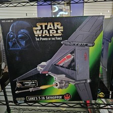 Vintage Star Wars Power Of The Force Luke's T-16 Skyhopper Rebel Alliance Kenner