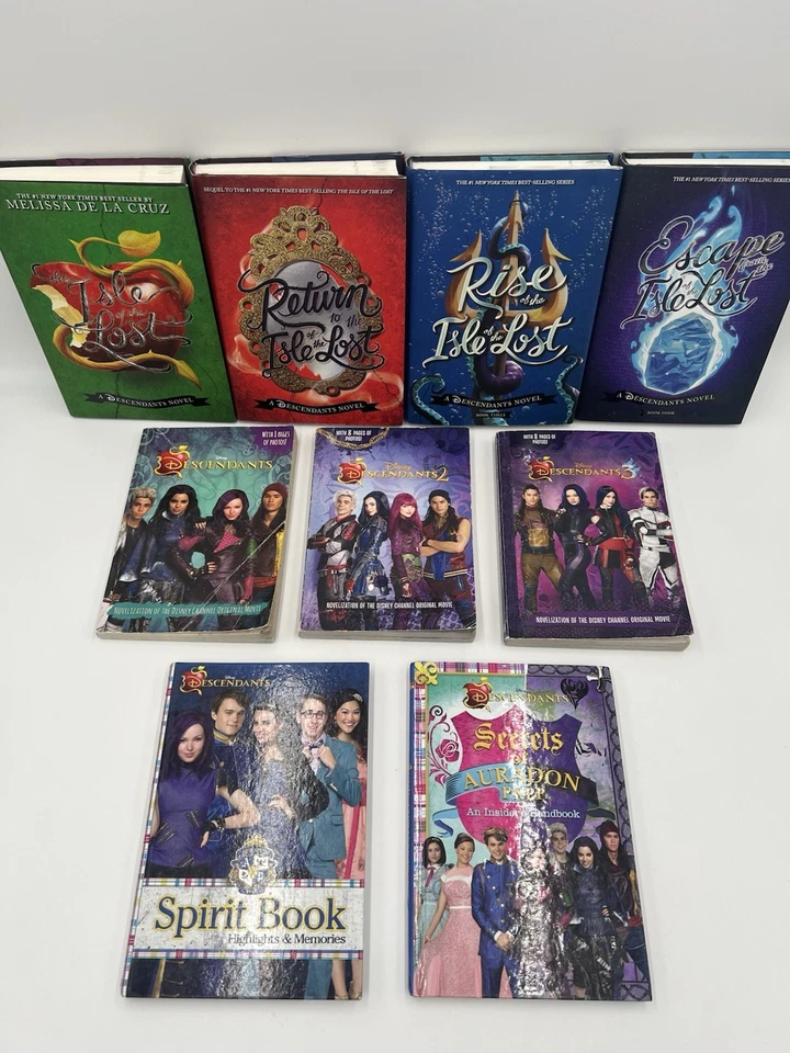 Disney Descendants Mixed 9 Book Lot - Books 1-4 Hardback - 1 2 & 3 Movie PBs - Image 2 of 4