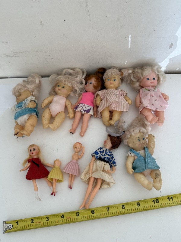 Vintage Doll Lot Baby Dolls International Mini Dolls Parts Repair AS-IS