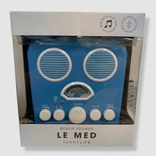 $65 Sunnylife Blue Medium Beach Sounds Bluetooth Travel Speaker