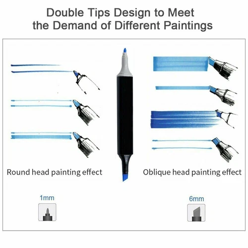60 Color Marker Copic Pen Dual Headed Graphic Artist Sketch TOUCH Markers Set - Picture 6 of 16