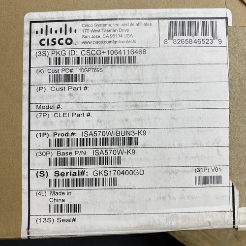 CISCO ISA570W-K9 v01 WiFi Configurable LAN Small Business ISA500 w/ Power Cord - Picture 4 of 12