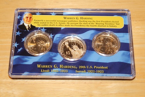 Warren G. Harding Presidential 3 Coin Set First Day of Issue Proof Uncirculated - Picture 2 of 2