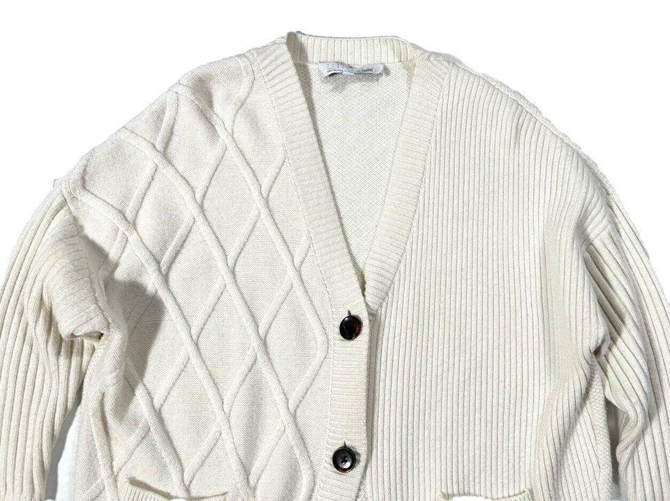 Osman Yousefzada Collective Ivory Oversize Cardigan Sweater Cream $485 Small - Image 2 of 4