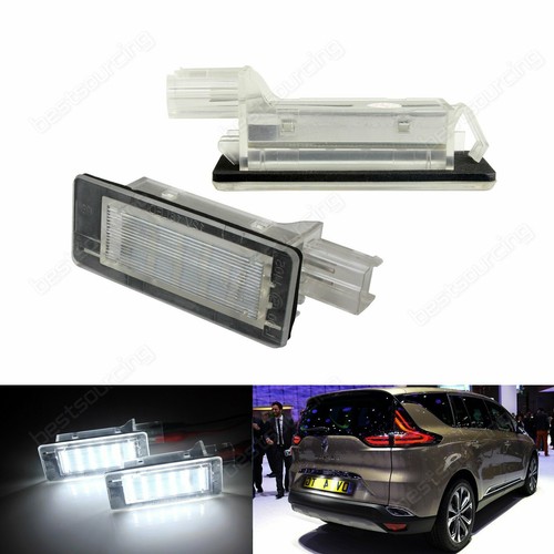 2x 18 SMD White LED License Number Plate Light Lamp Renault Espace Scenic Laguna - Picture 3 of 12