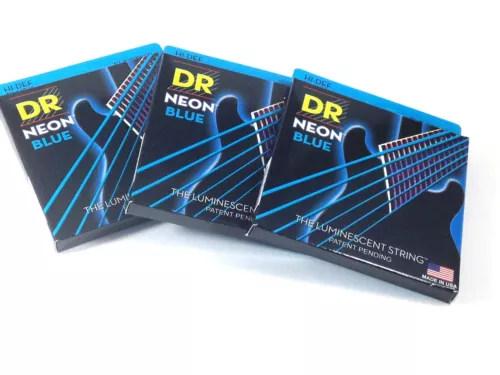 DR Guitar Strings 3 Sets Electric Neon Blue 11-50 Heavy