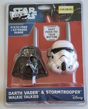 STAR WARS DISNEY WALKIE TALKIES DARTH VADER STORMTROOPER FOR KIDS 500' MIP