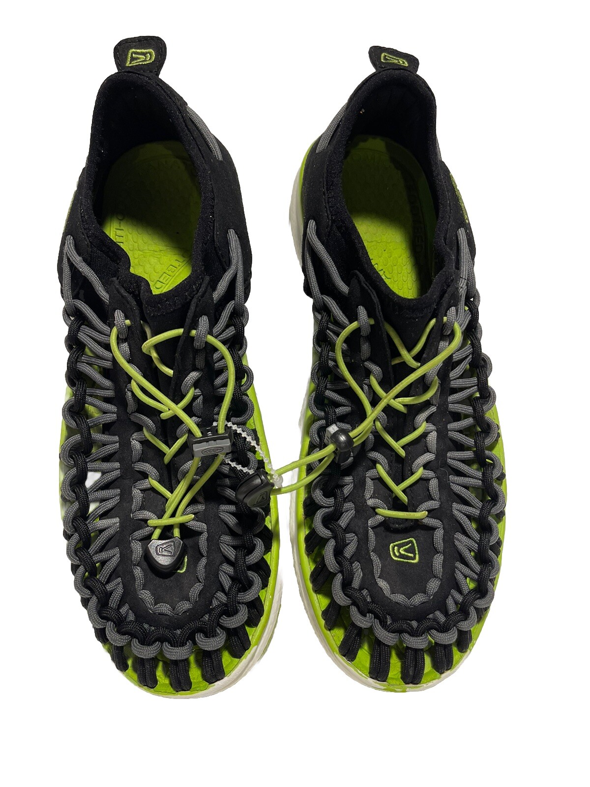 Sandali Keen Uneek in corda intrecciata scarpa da acqua taglia 6 nero verde tacco chiuso Bunjee