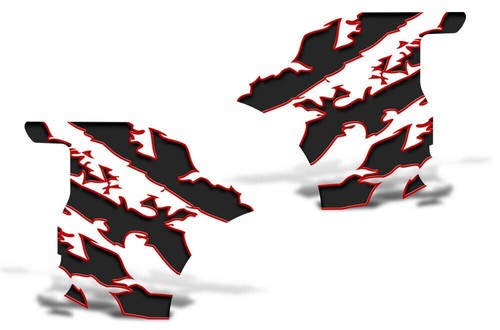 Rear Quarter Panel Graphic Kit Decal for Ford F-250 F-350 17-19 RED OUTLINE - Picture 2 of 2
